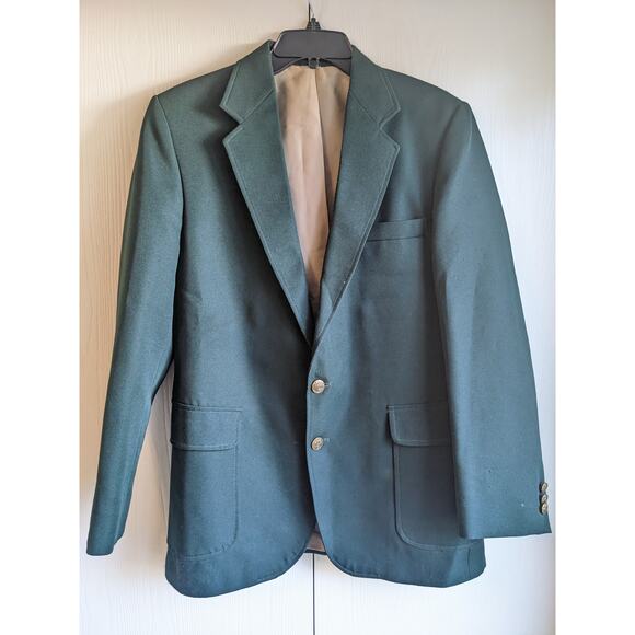 Vintage Mens Green Notch Collared Double-Button Blazer Size 40 - Picture 1 of 4